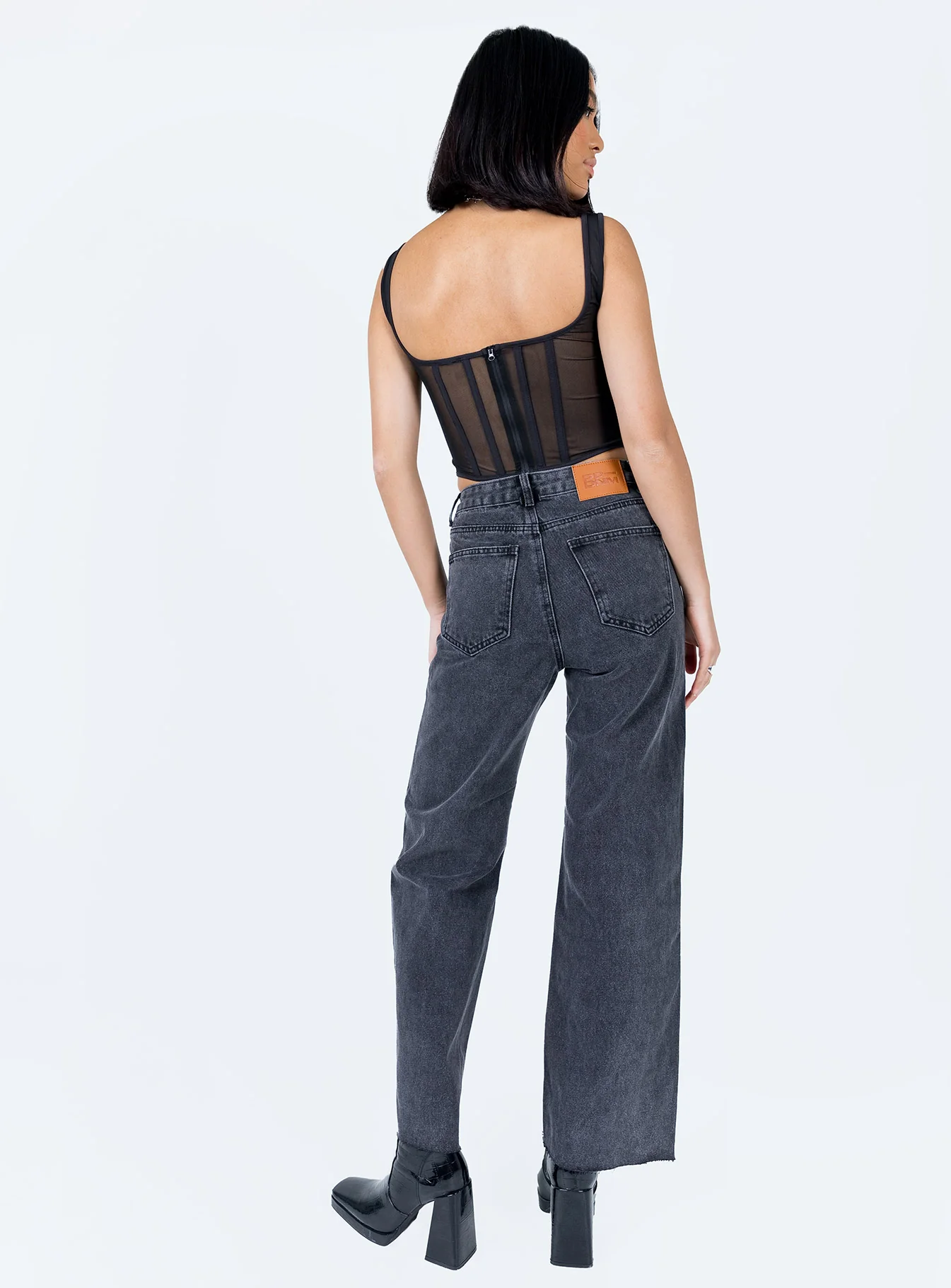 Arlington High Rise Straight Leg Denim Jeans Black - Image 10