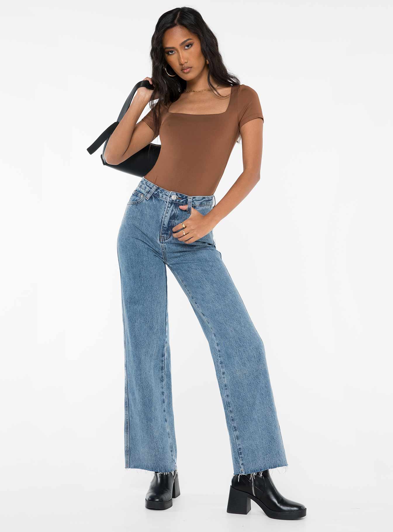 Arlington High Rise Straight Leg Jeans Mid Wash - Image 3