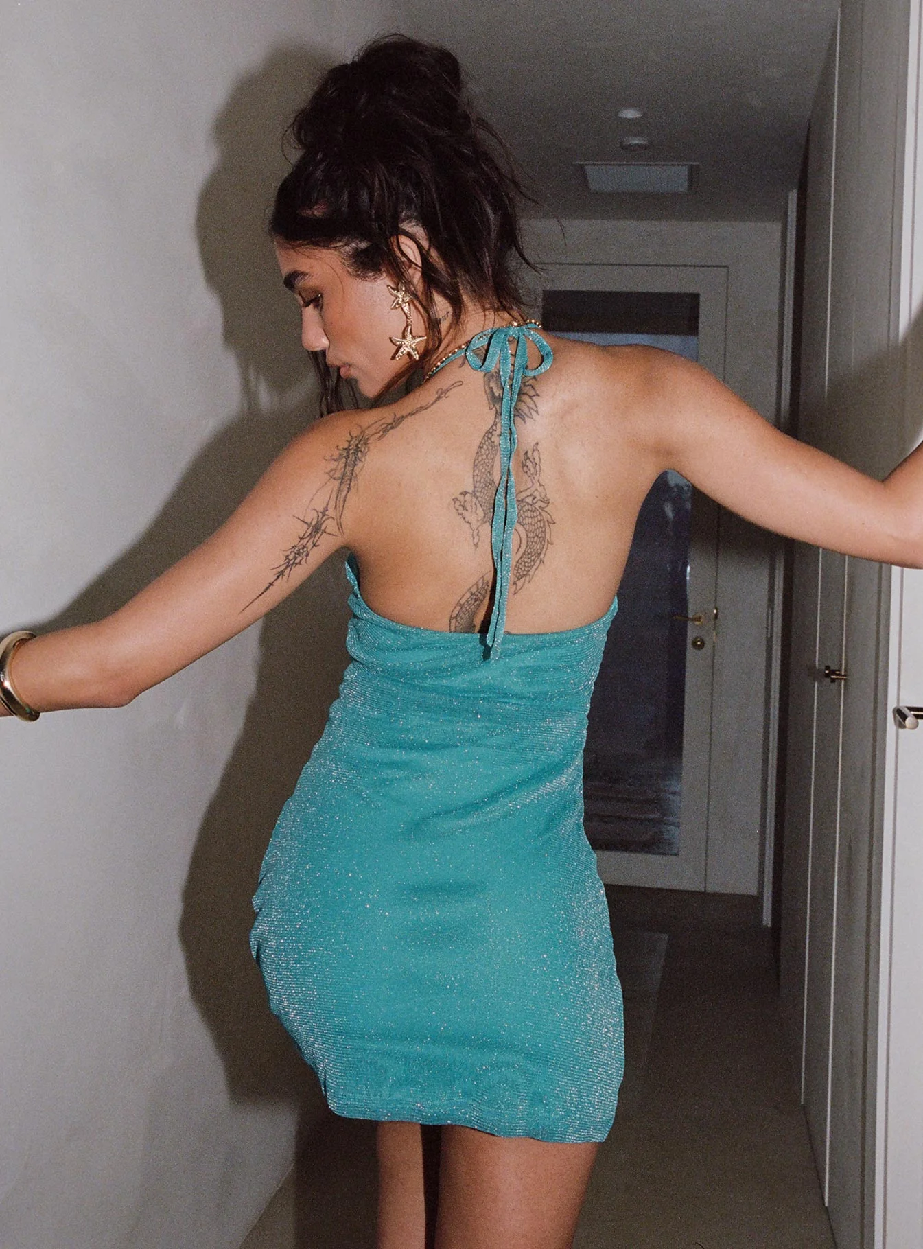 Armonia Mini Dress Teal Petite - Image 5