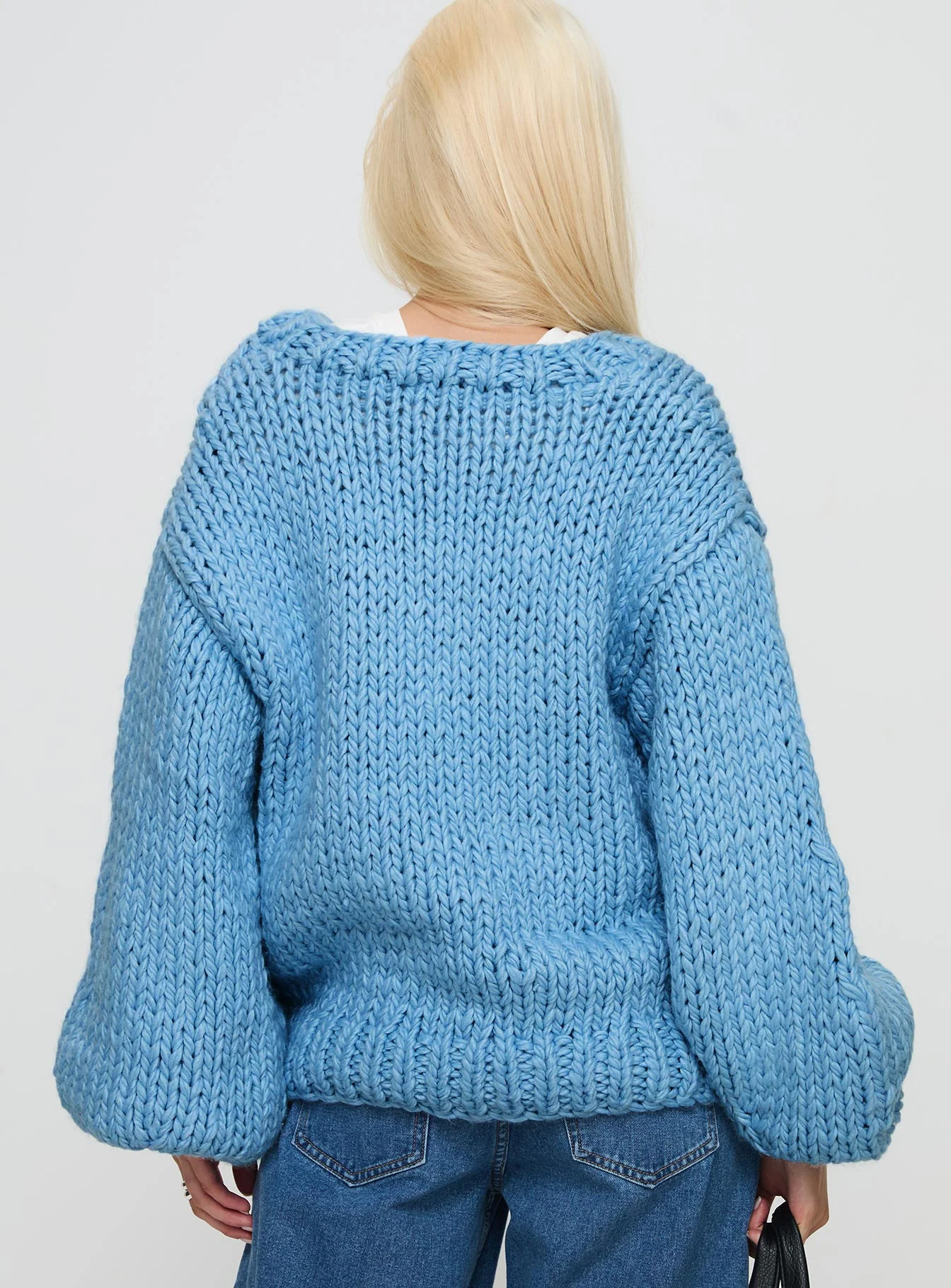Arrowtown Hand Knit Sweater Blue - Image 5