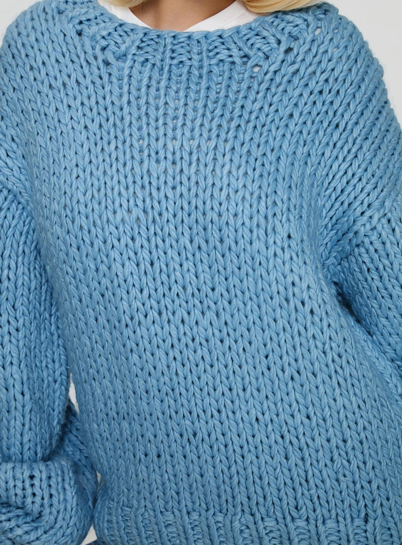 Arrowtown Hand Knit Sweater Blue - Image 6