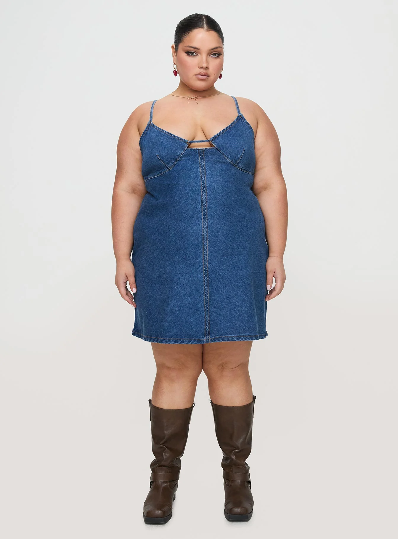 Arwen Denim Mini Dress Blue Curve - Image 6