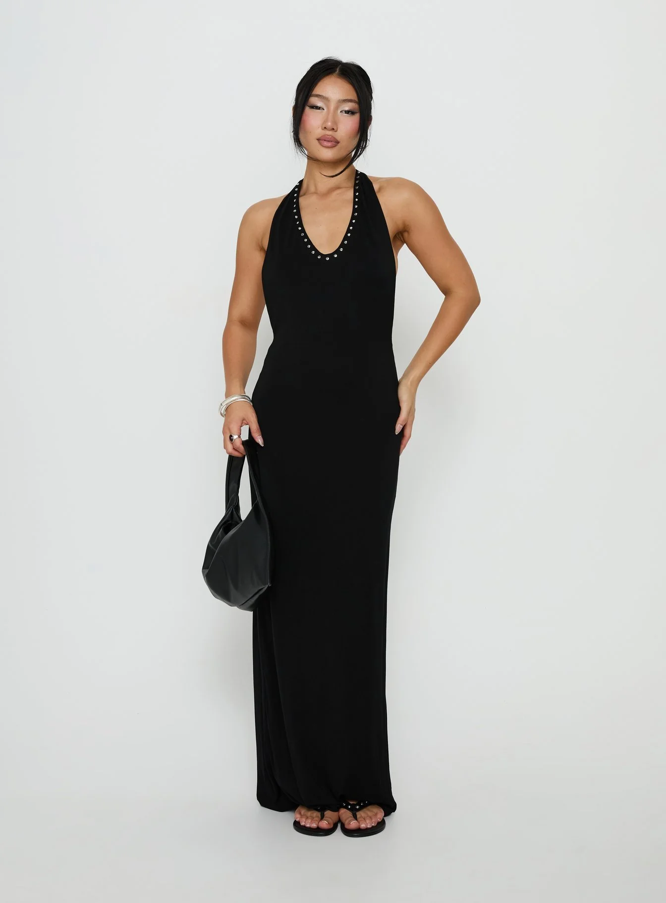 Ascenza Studded Racerback Maxi Dress Black - Image 2