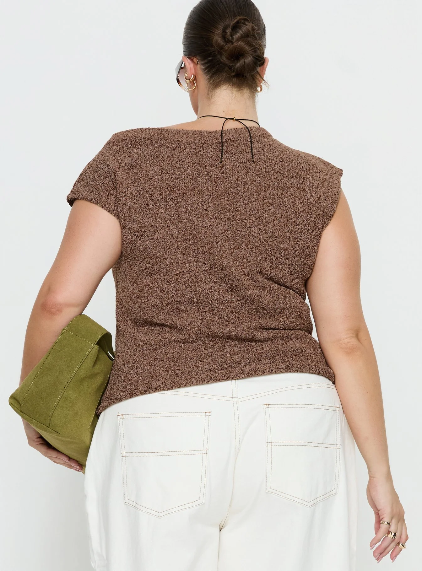 Ashfield Off Shoulder Top Brown Curve - Image 5
