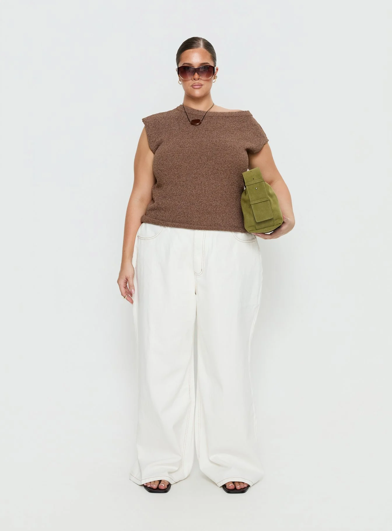 Ashfield Off Shoulder Top Brown Curve - Image 7