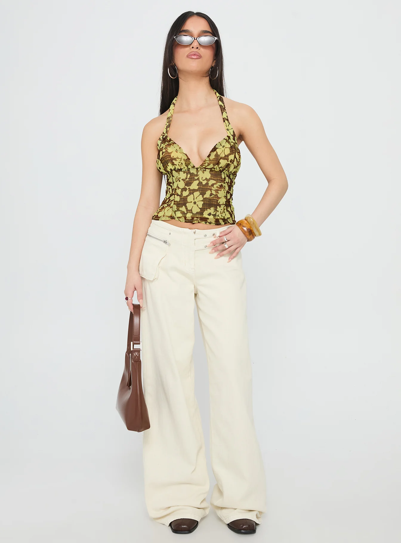 Aspyn Halter Top Yellow Floral - Image 2