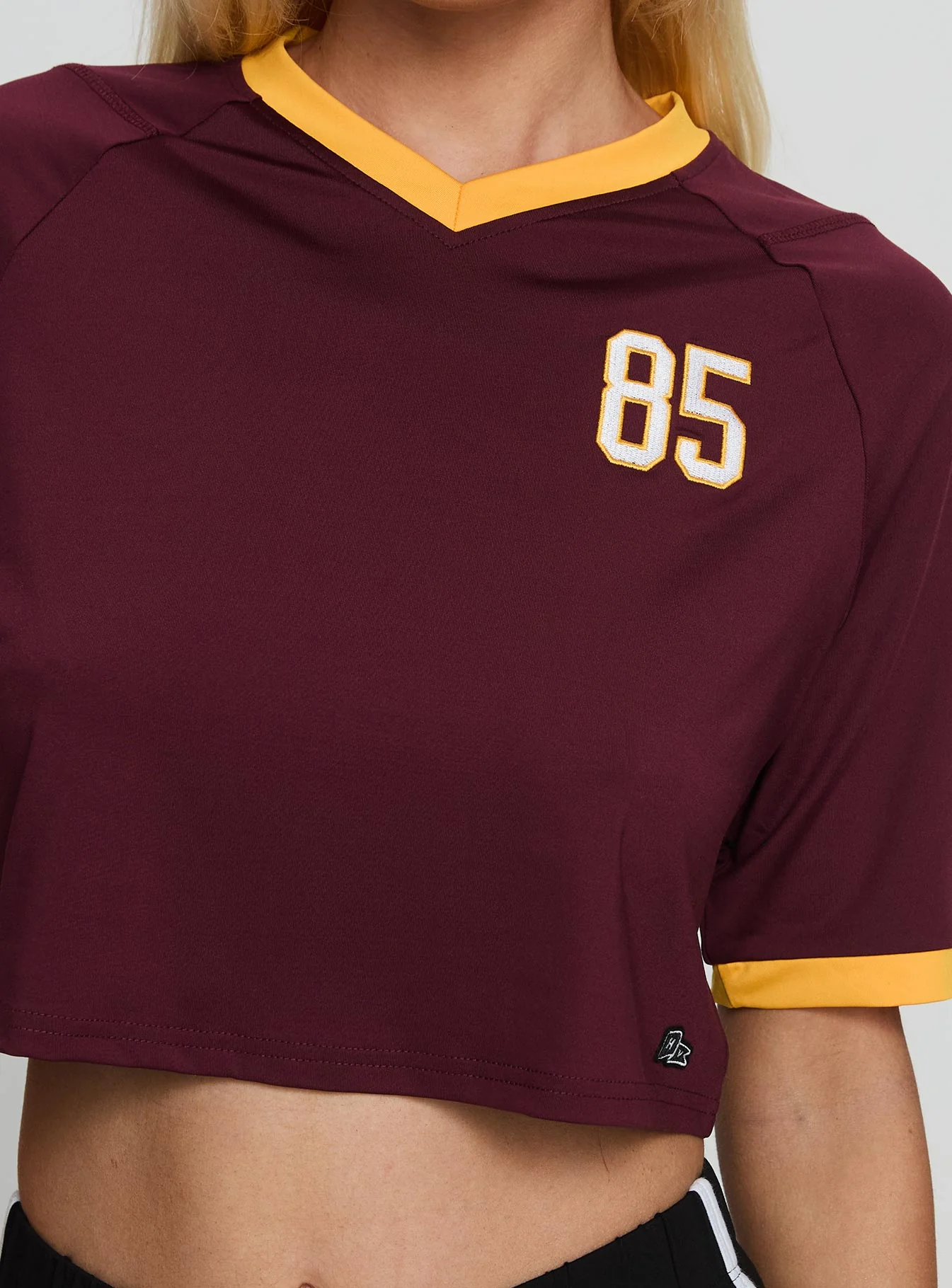 ASU Cropped Soccer Jersey Tee Maroon - Image 5