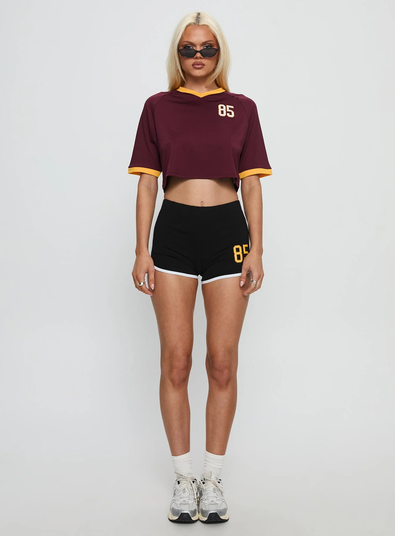 ASU Cropped Soccer Jersey Tee Maroon - Image 6