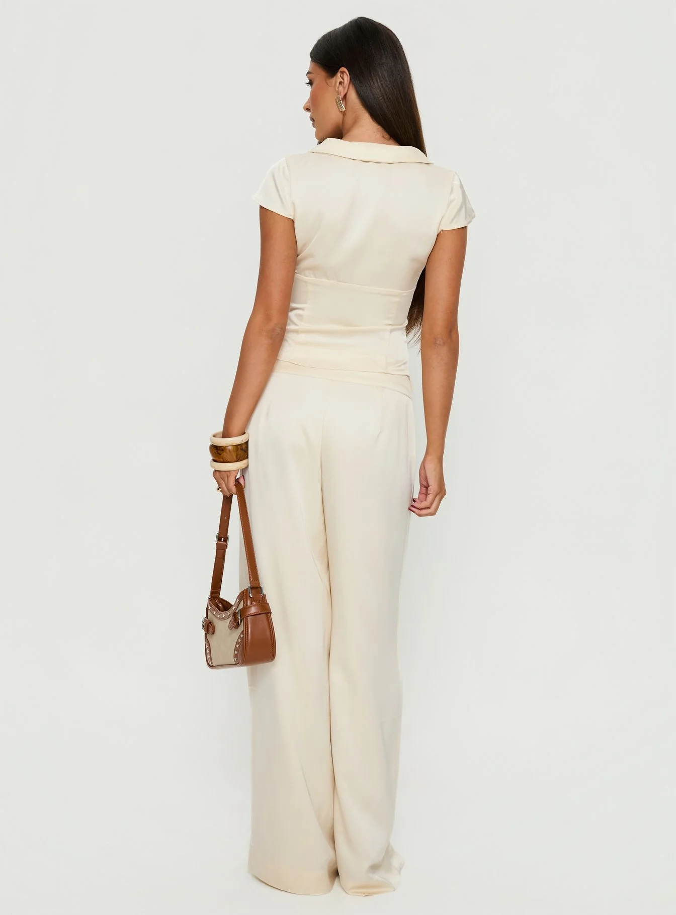 Aubrette Satin Tie Pants Cream - Image 6