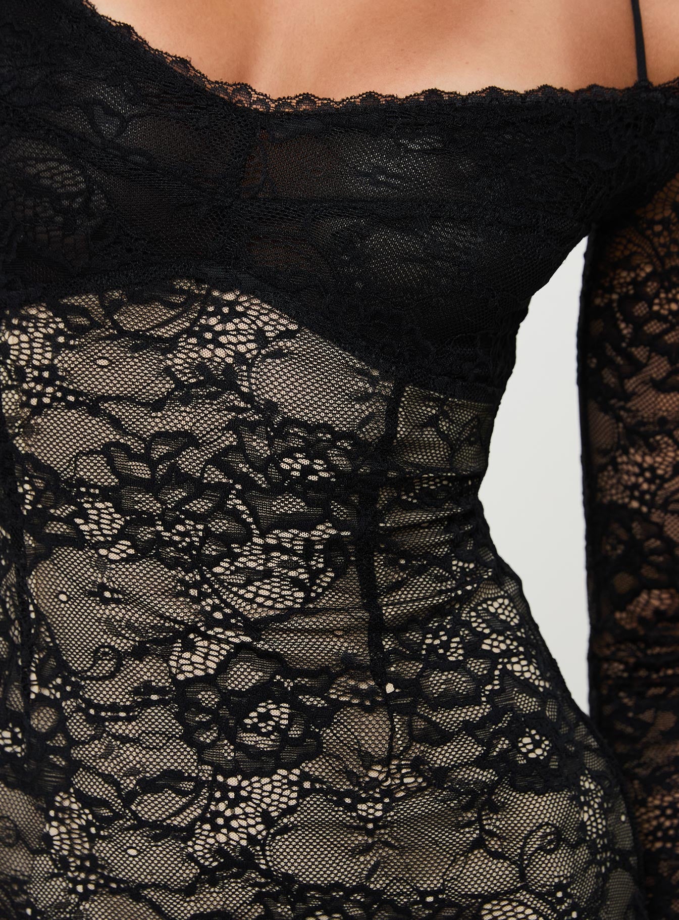 Aubriella Lace Mini Dress Black - Image 6