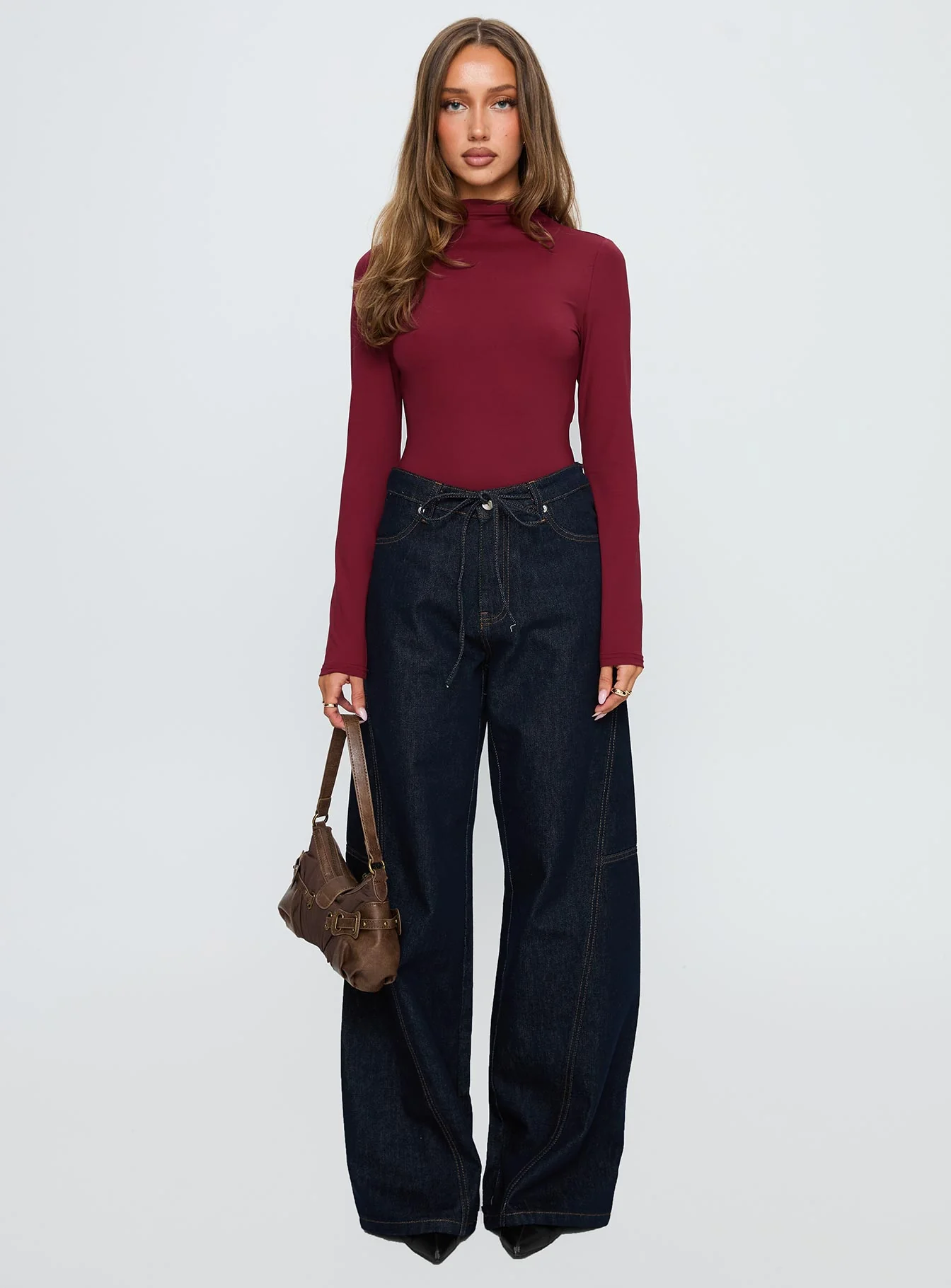 Augustness Long Sleeve Bodysuit Burgundy - Image 7