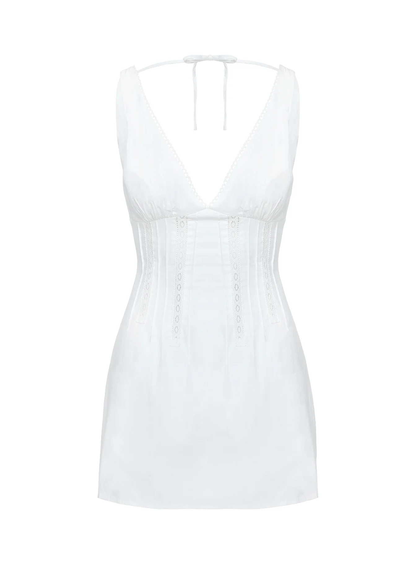 Austria Drop Waist Mini Dress White - Image 5