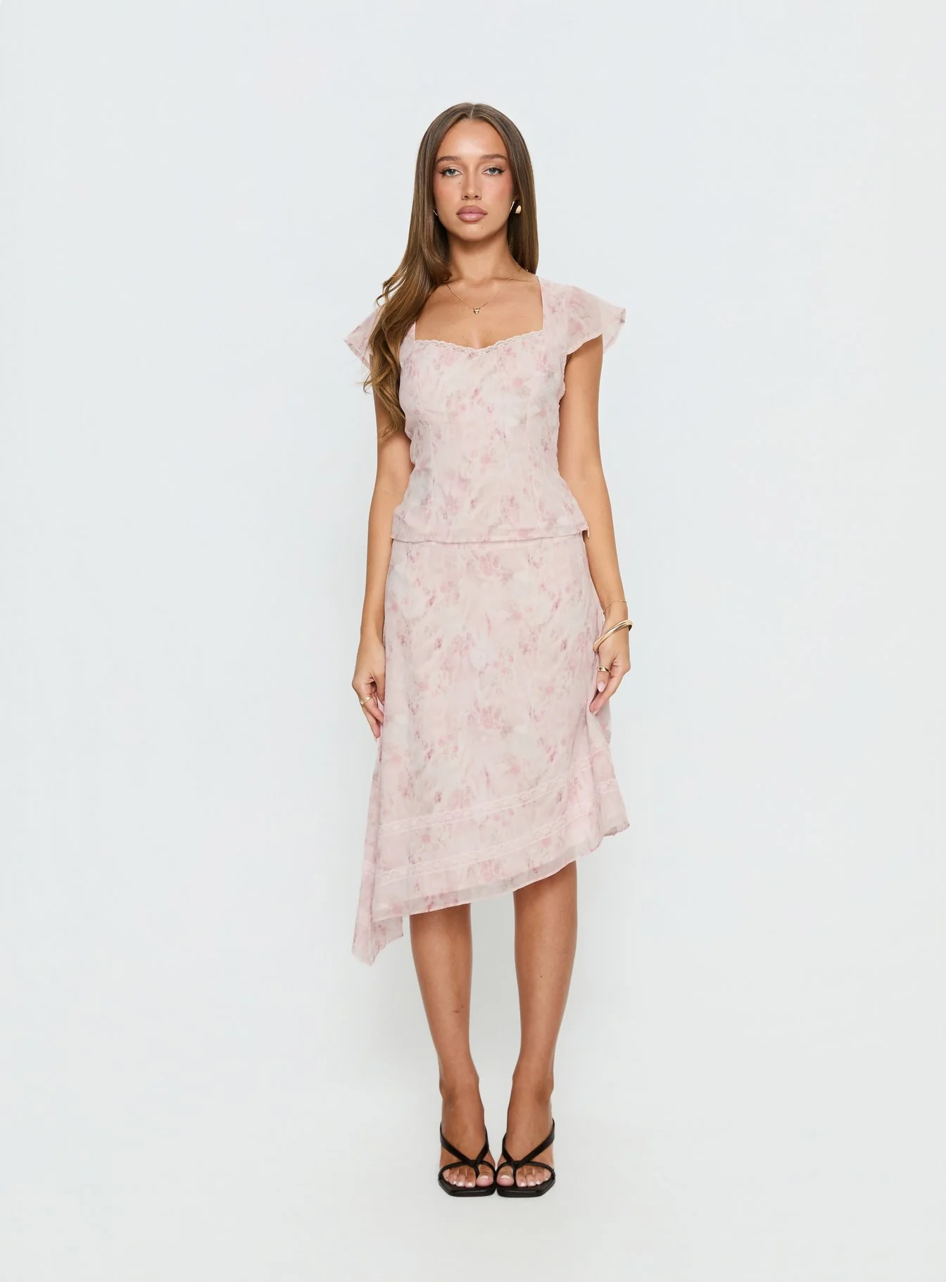 Avaline Lace Trim Blouse Top Pink - Image 8