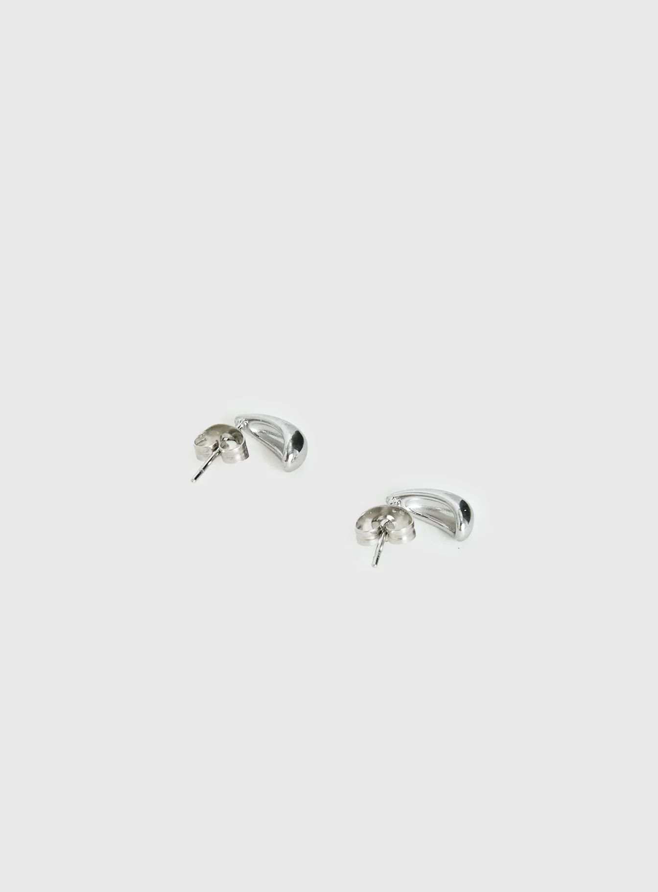 Avaline Stainless Steel Stud Earrings Silver - Image 4