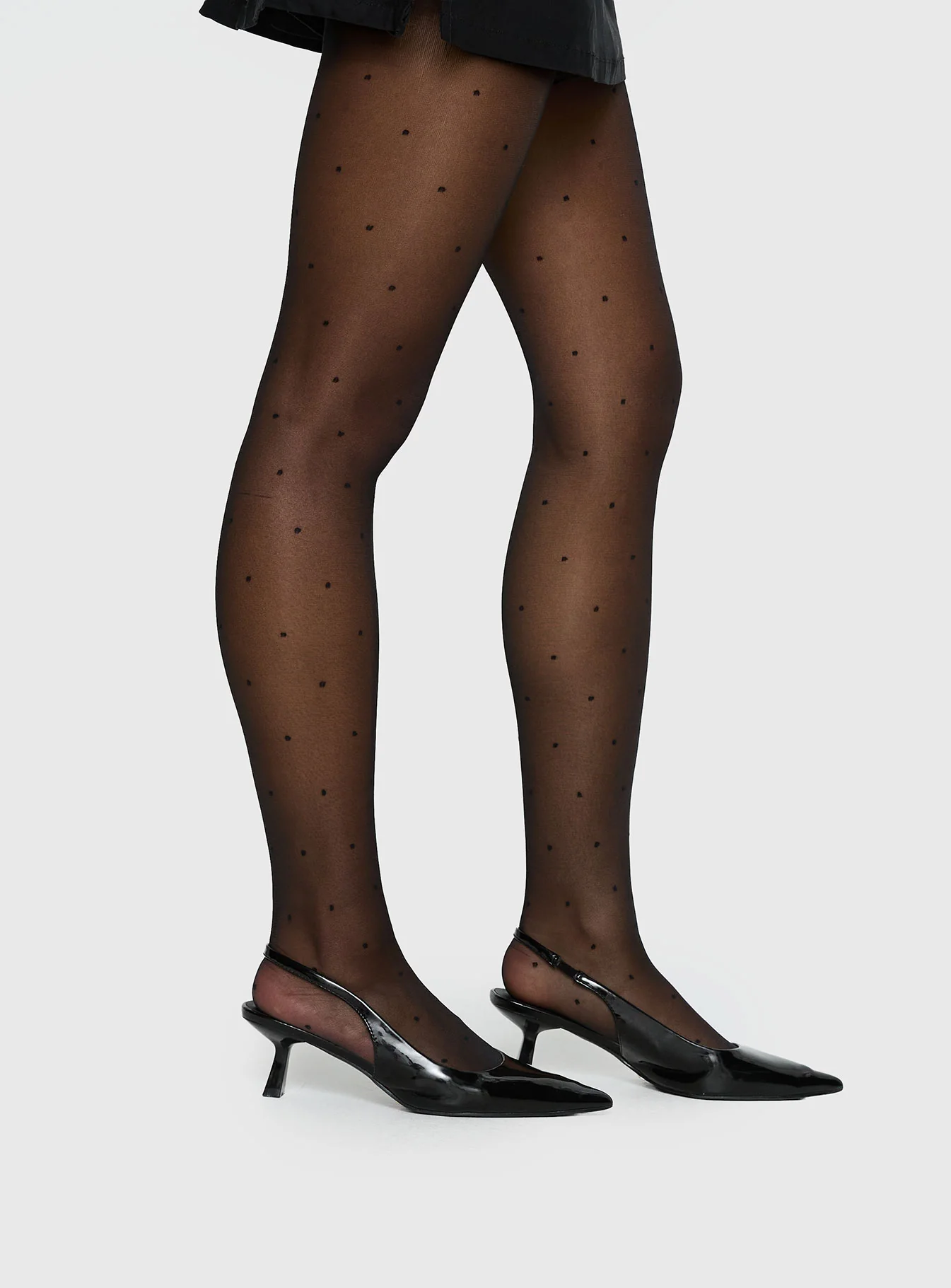 Avelaine Sheer Polka Tights Black - Image 3