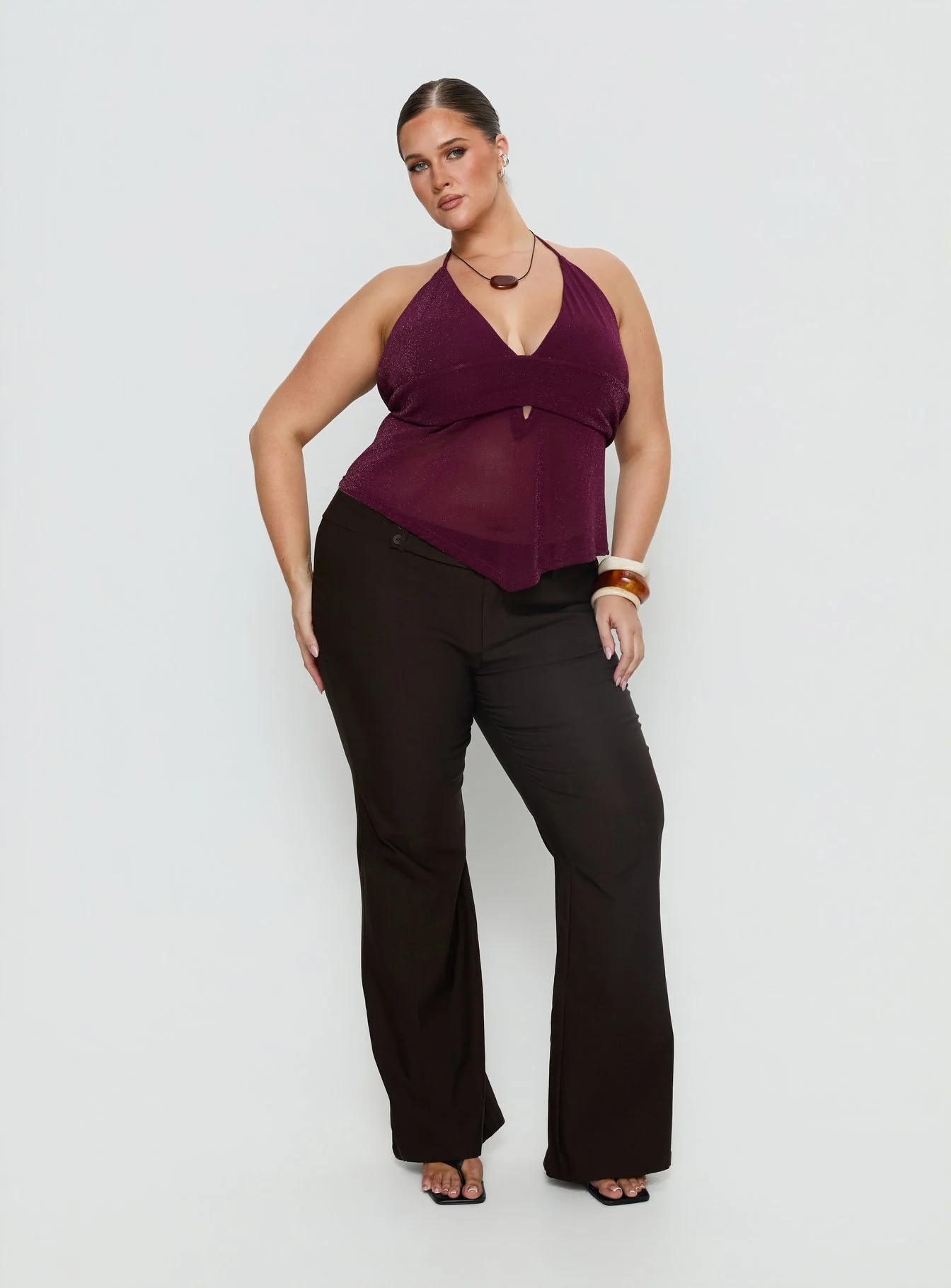 Averee Halter Top Plum Sparkle Curve - Image 3