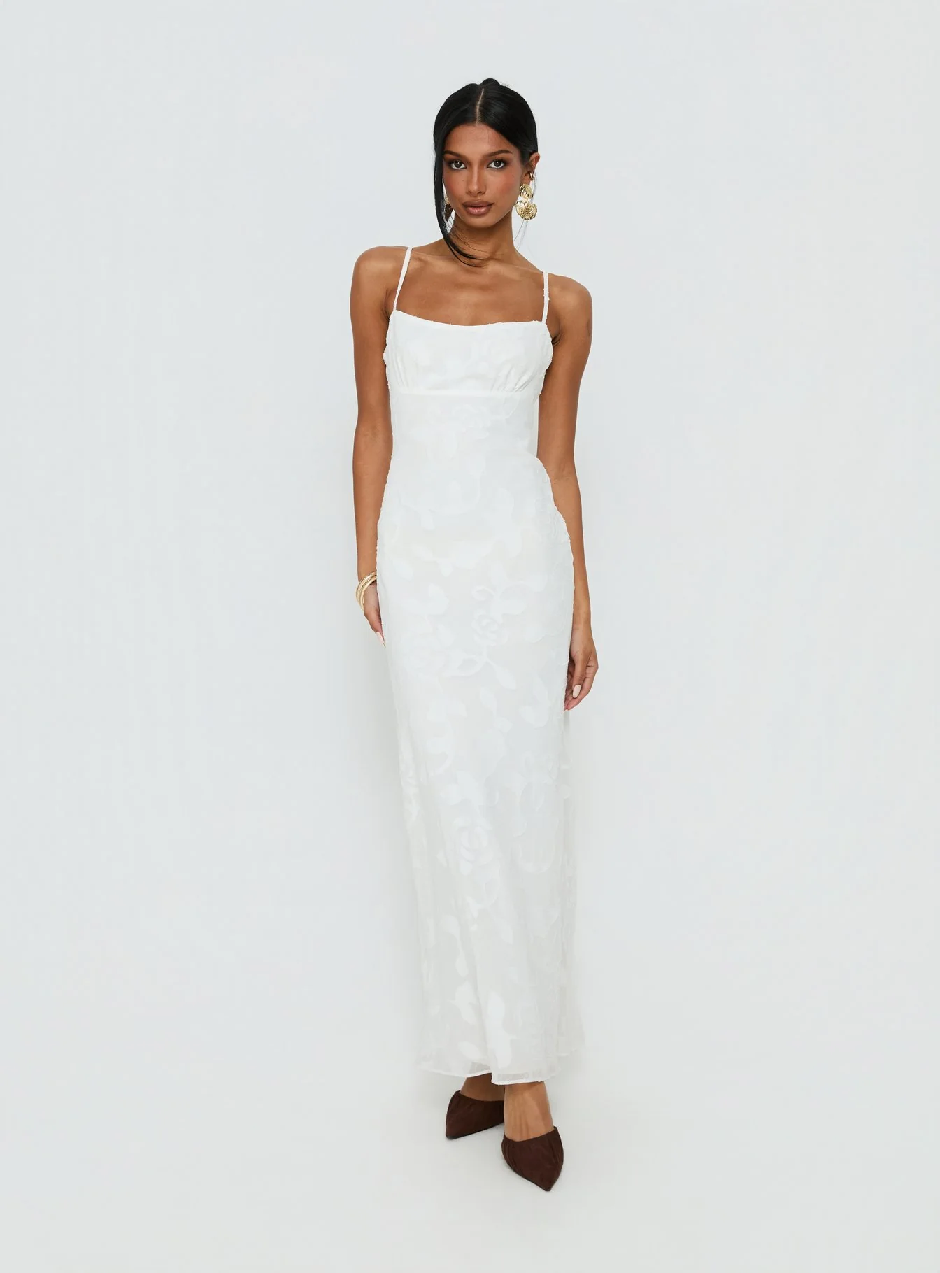 Avienna Maxi Dress White Burnout - Image 2