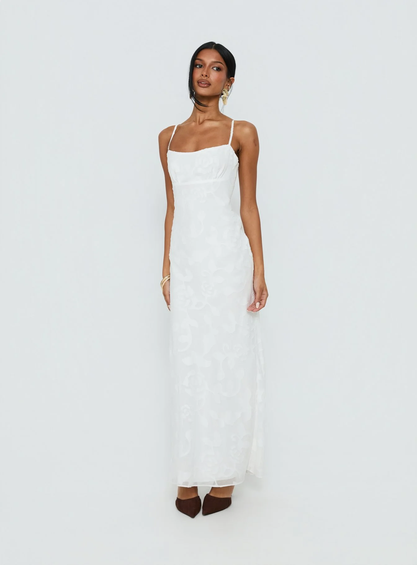 Avienna Maxi Dress White Burnout - Image 3