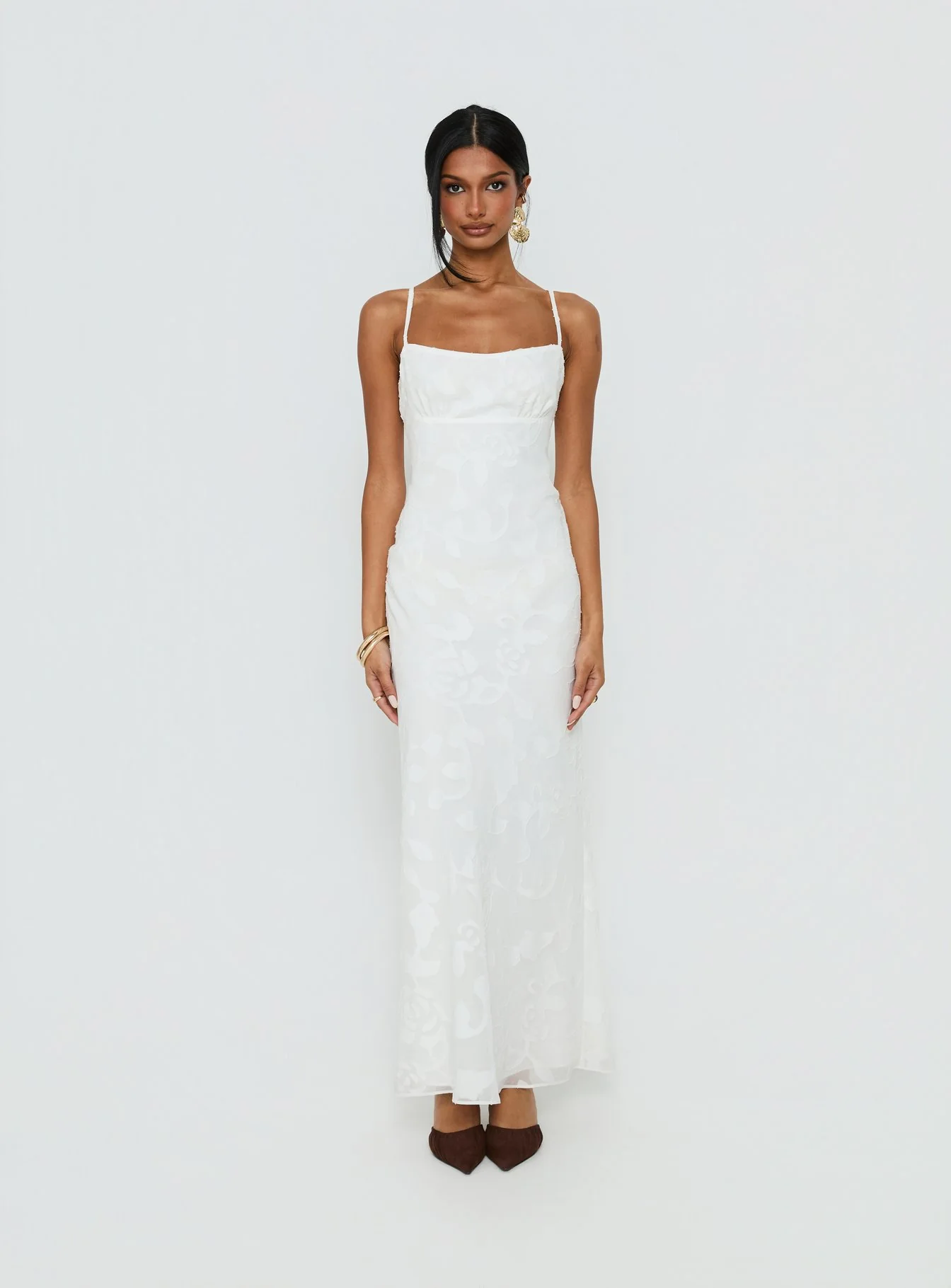 Avienna Maxi Dress White Burnout - Image 7