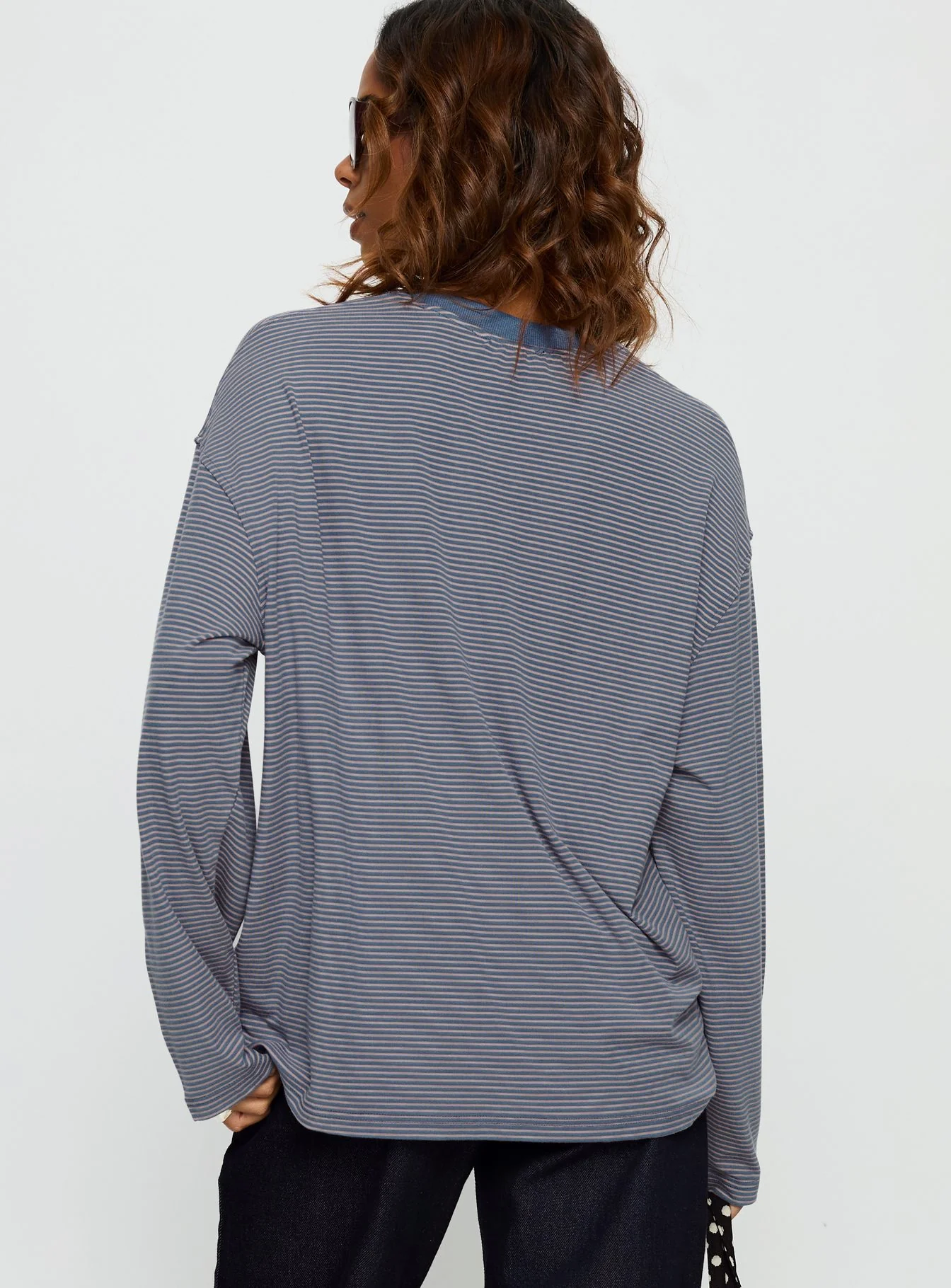 Marlah Long Sleeve Top Blue Stripe - Image 4