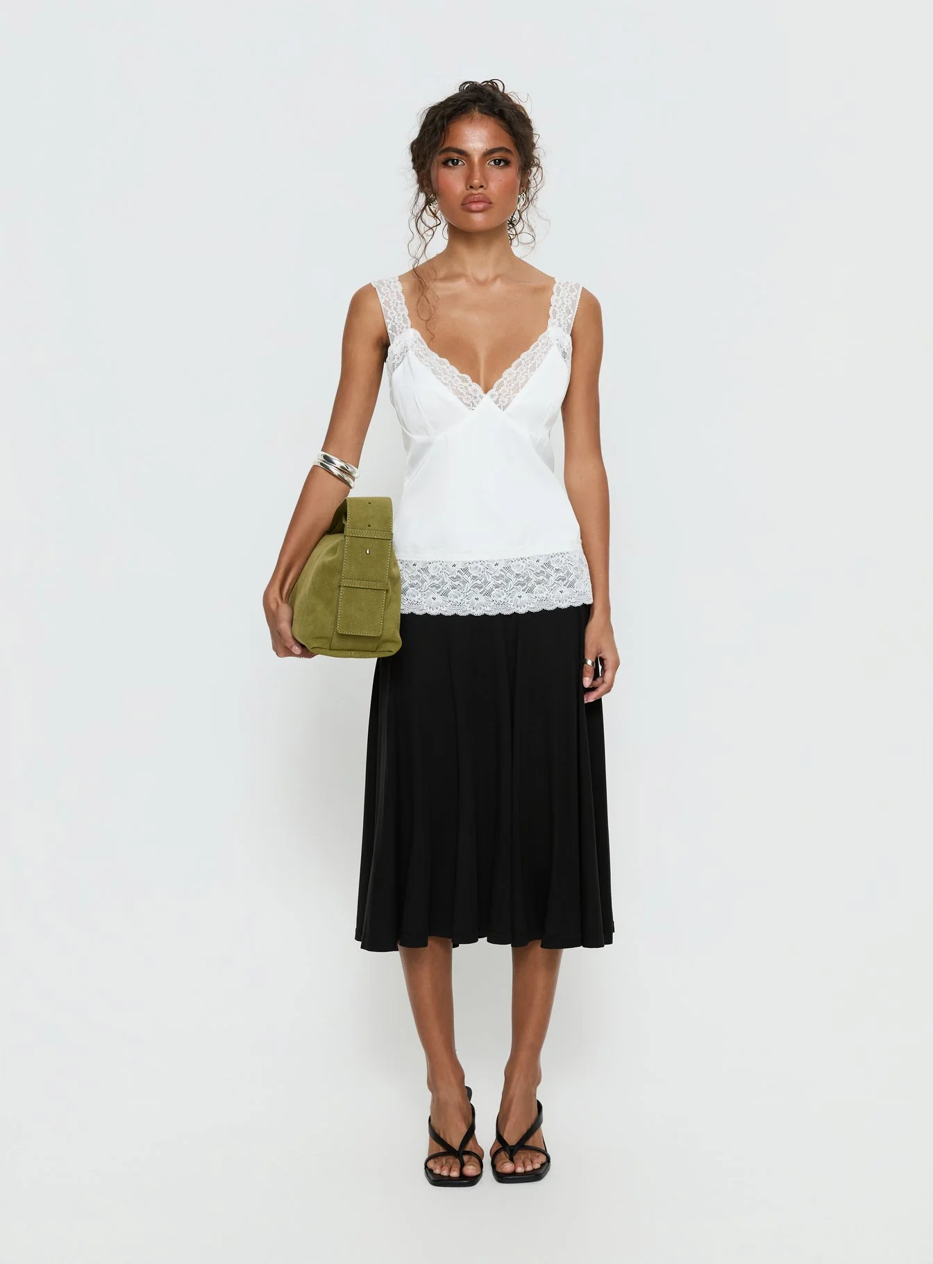 Avyra Lace Trim Cami Top White - Image 7