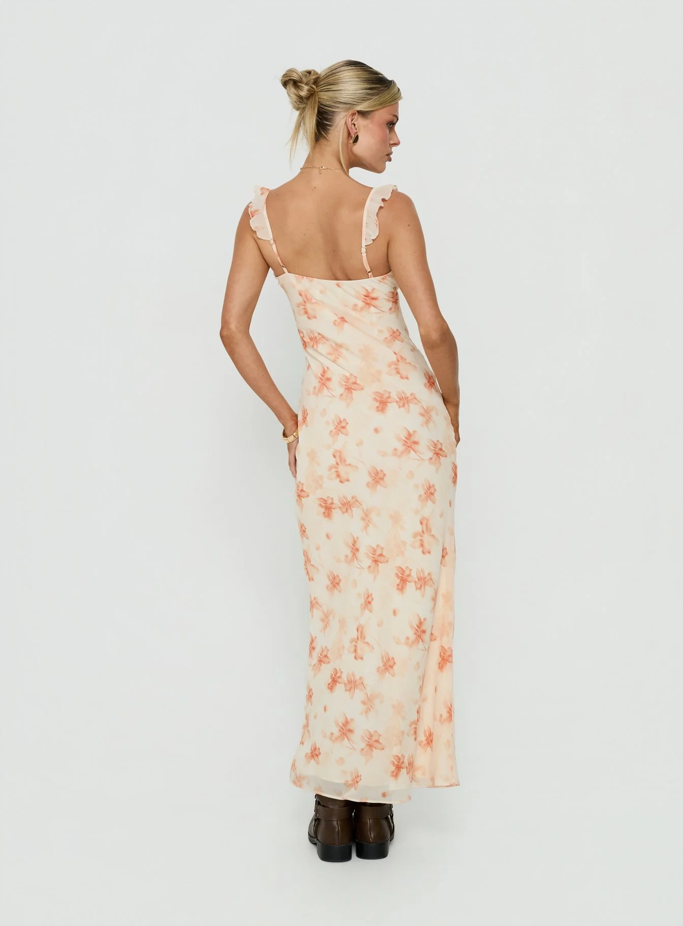 Aymi Frill Bust Detail Maxi Dress Multi Floral - Image 4