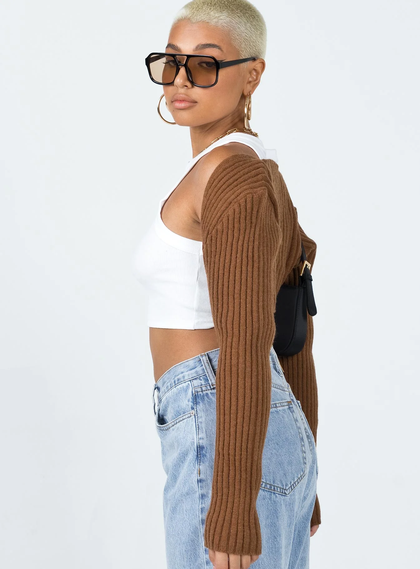 Aytan Bolero Sweater Brown - Image 5