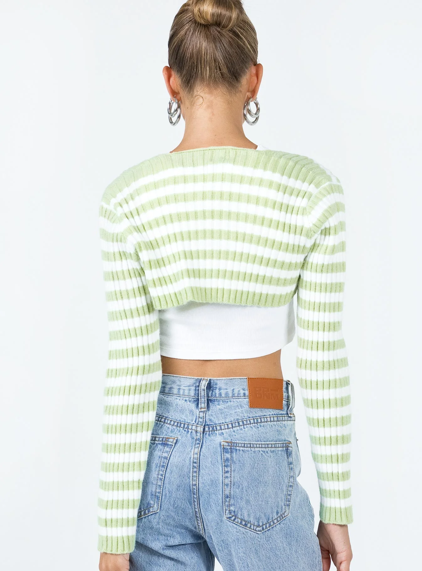 Aytan Bolero Sweater Green/White - Image 5