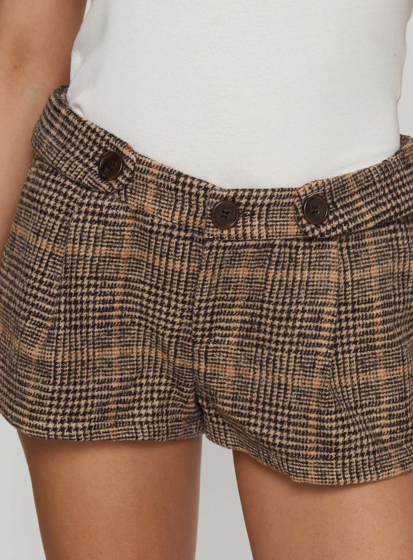Ayvanna Mini Shorts Brown Check - Image 6