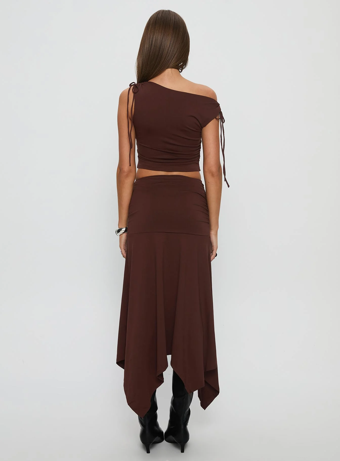 Azlynn Off Shoulder Set Brown - Image 5