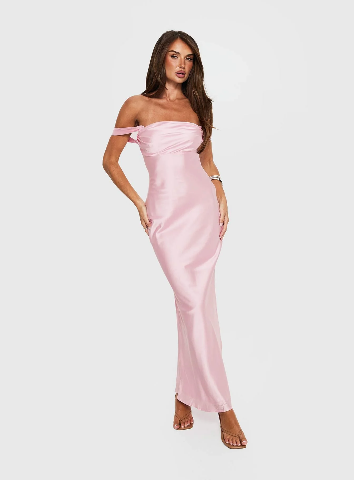 Azura Off The Shoulder Maxi Dress Pink - Image 12