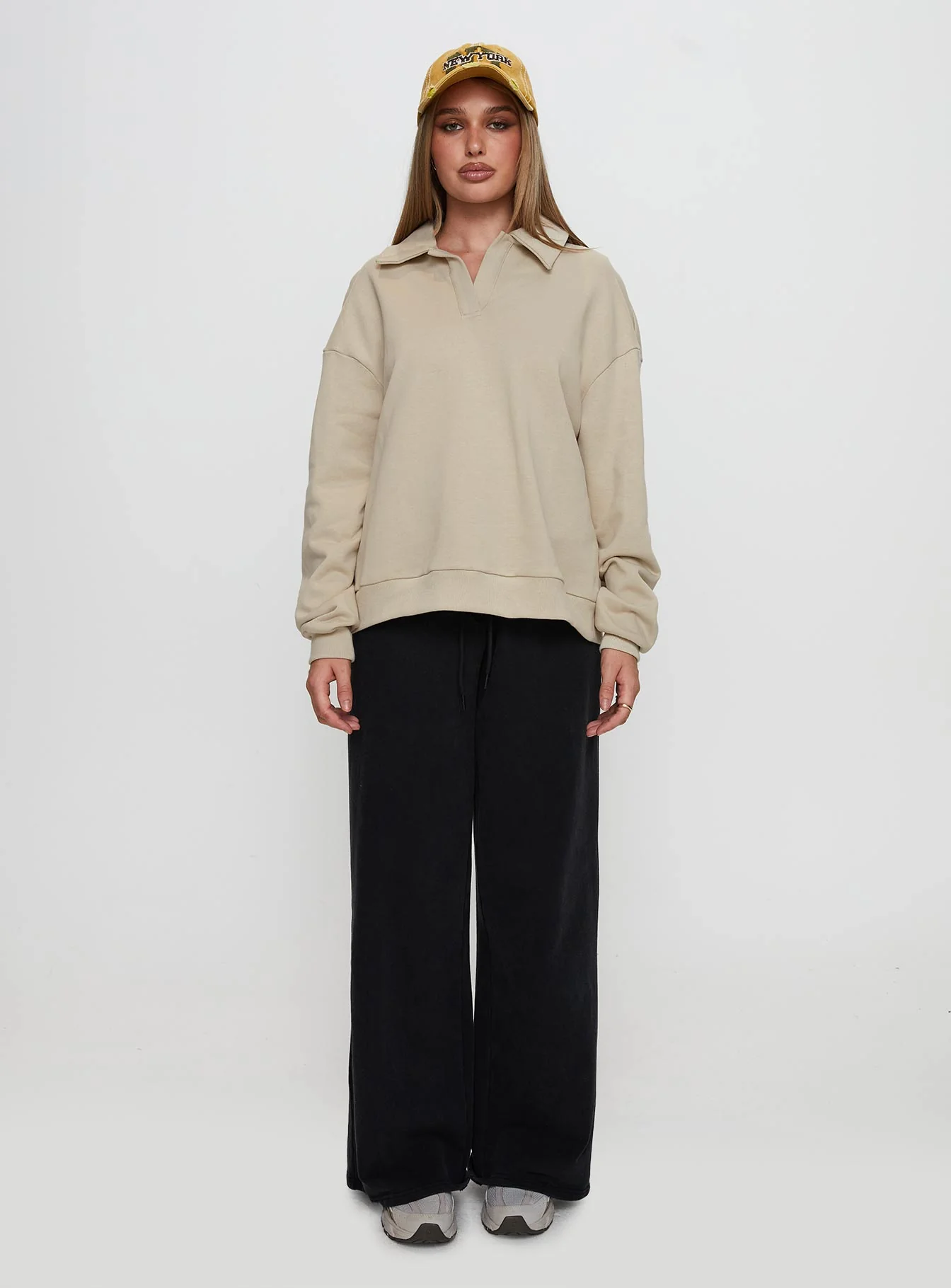Back Around Collared Fleece Jumper Oat - Image 6