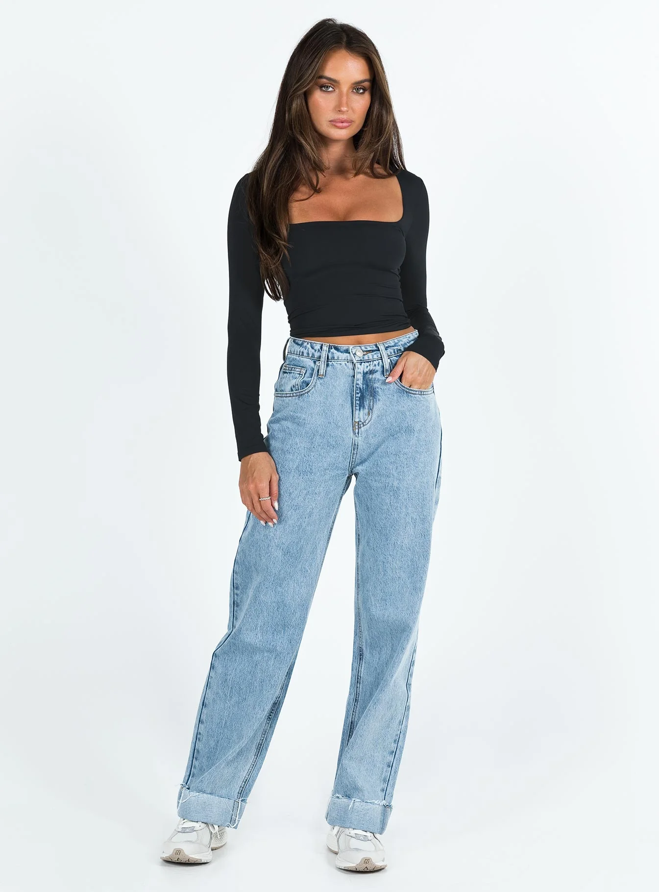 Back In Time Long Sleeve Top Black - Image 2