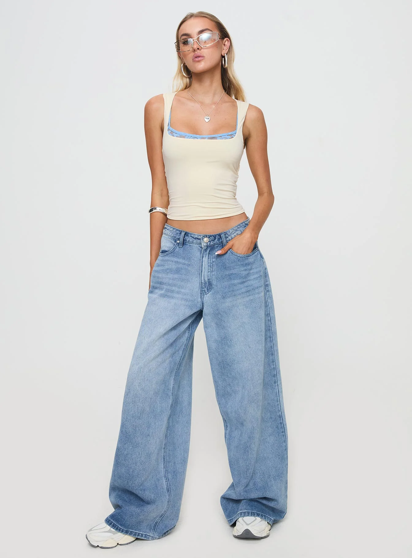 Back In Time Top Cream / Blue - Image 3
