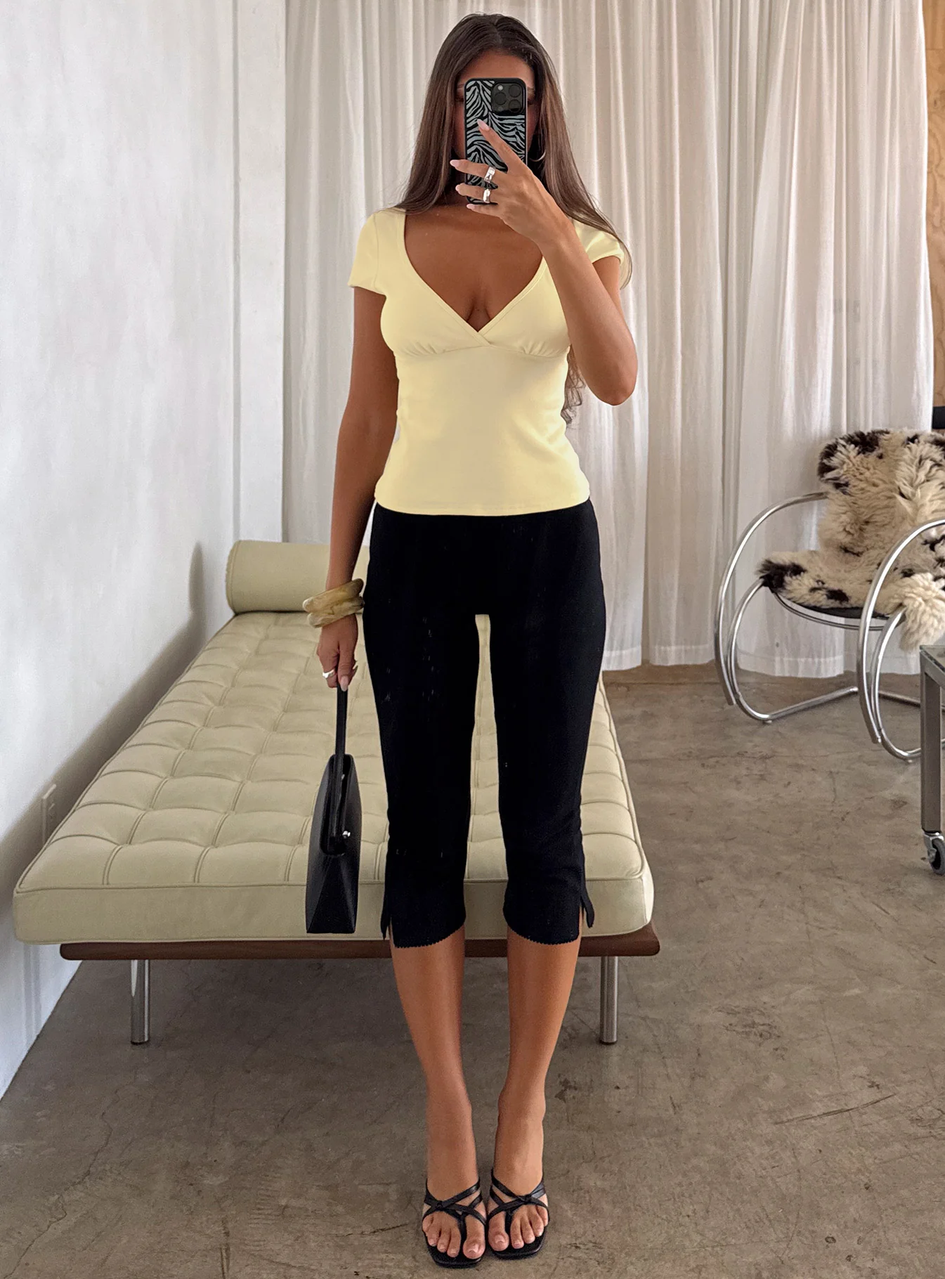 Baseline Rib Capri Pants Black - Image 9