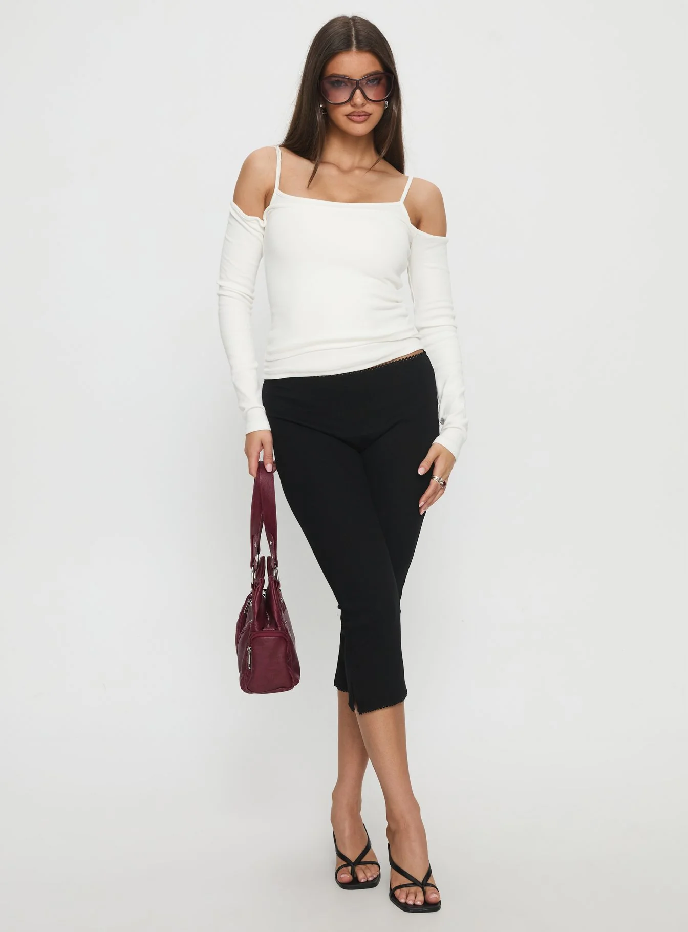 Baseline Rib Capri Pants Black Petite - Image 2