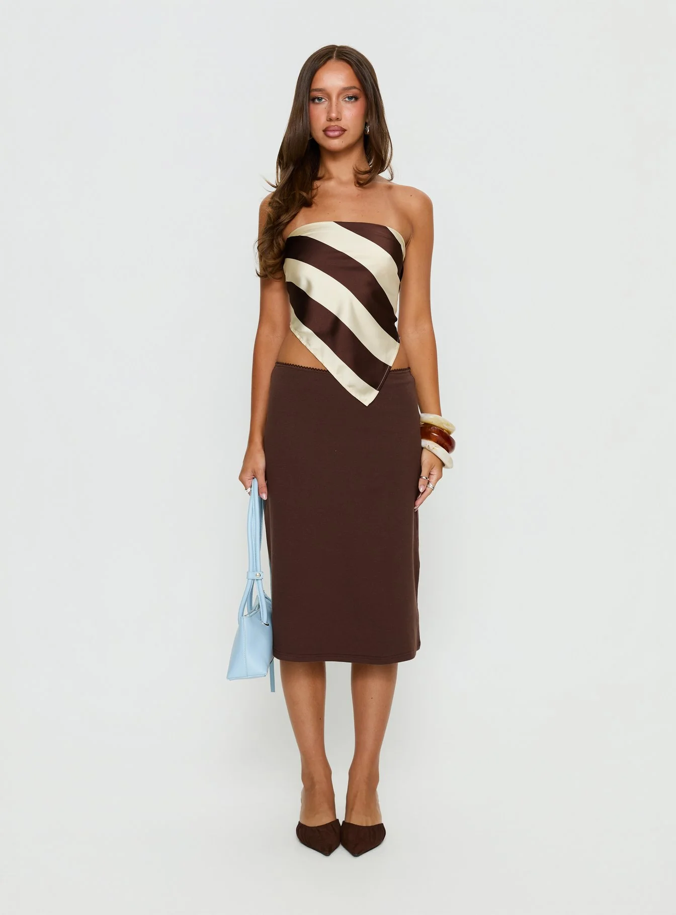 Baseline Rib Midi Skirt Chocolate - Image 7