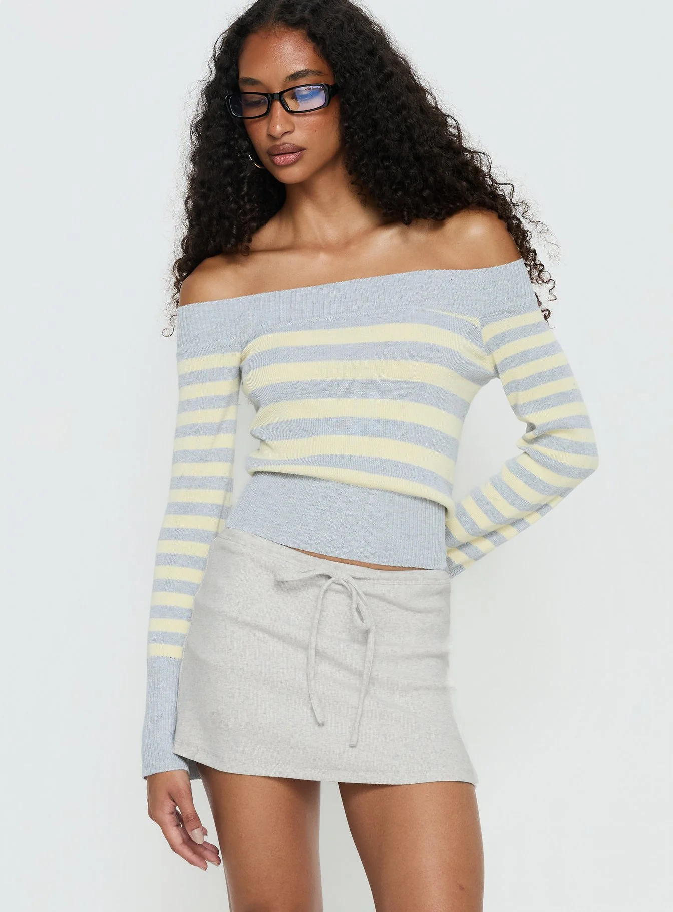 Baseline Rib Skort Grey Marle - Image 2