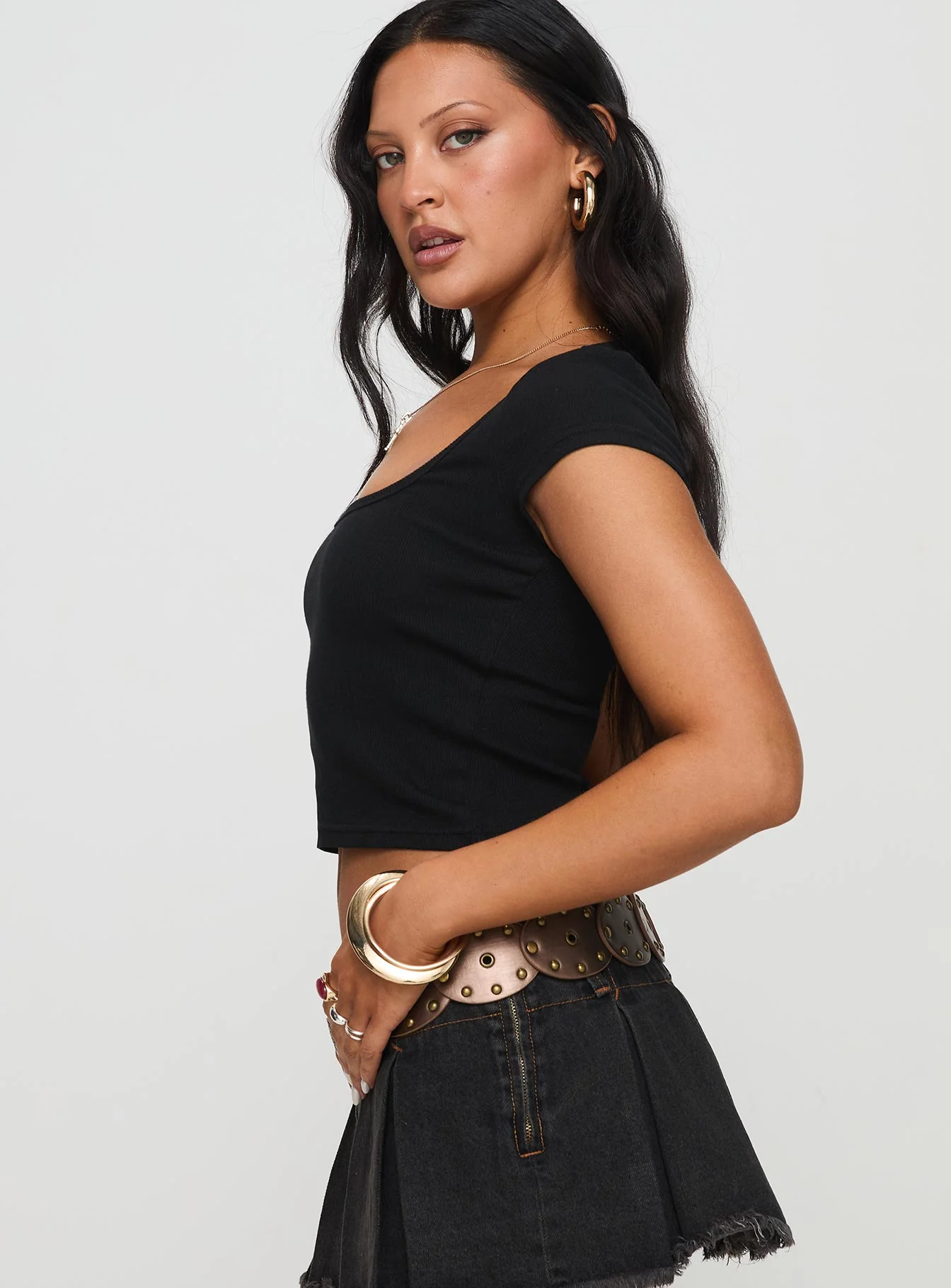 Baseline Square Neck Rib Top Black - Image 4