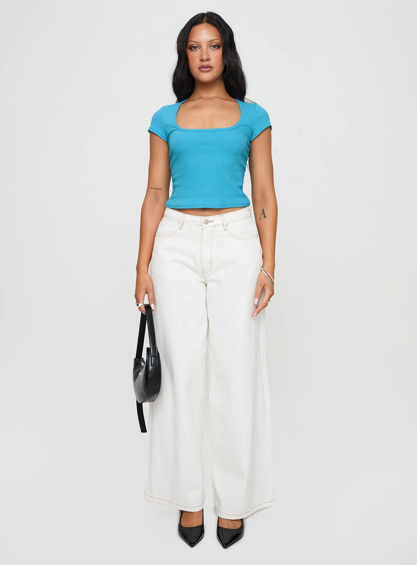 Baseline Square Neck Rib Top Blue - Image 7