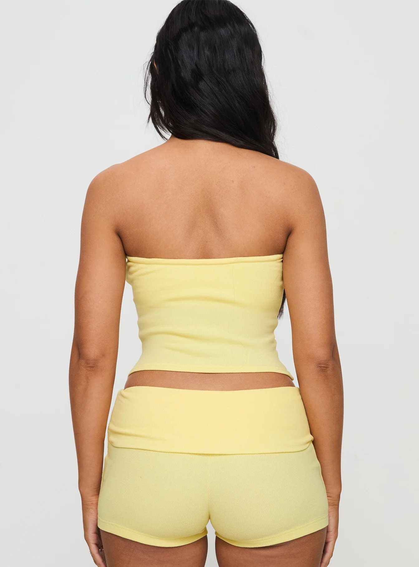 Baseline Strapless Rib Top Yellow - Image 5