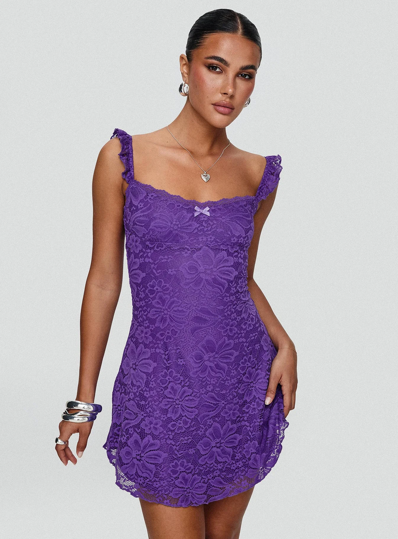 Beacall Mini Dress Purple - Image 8