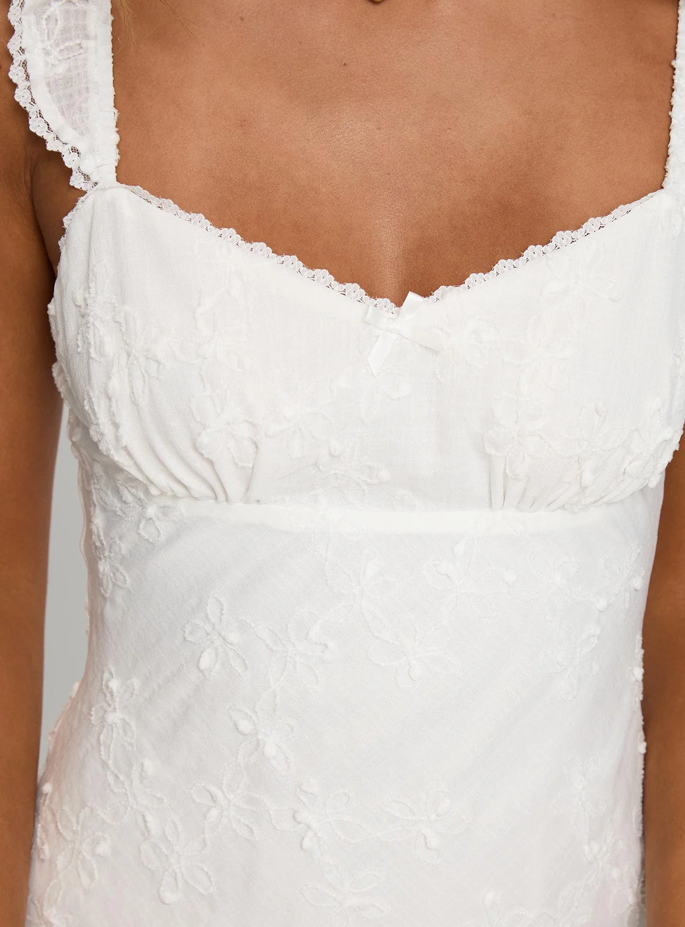 Beacall Embroidered Mini Dress White - Image 6