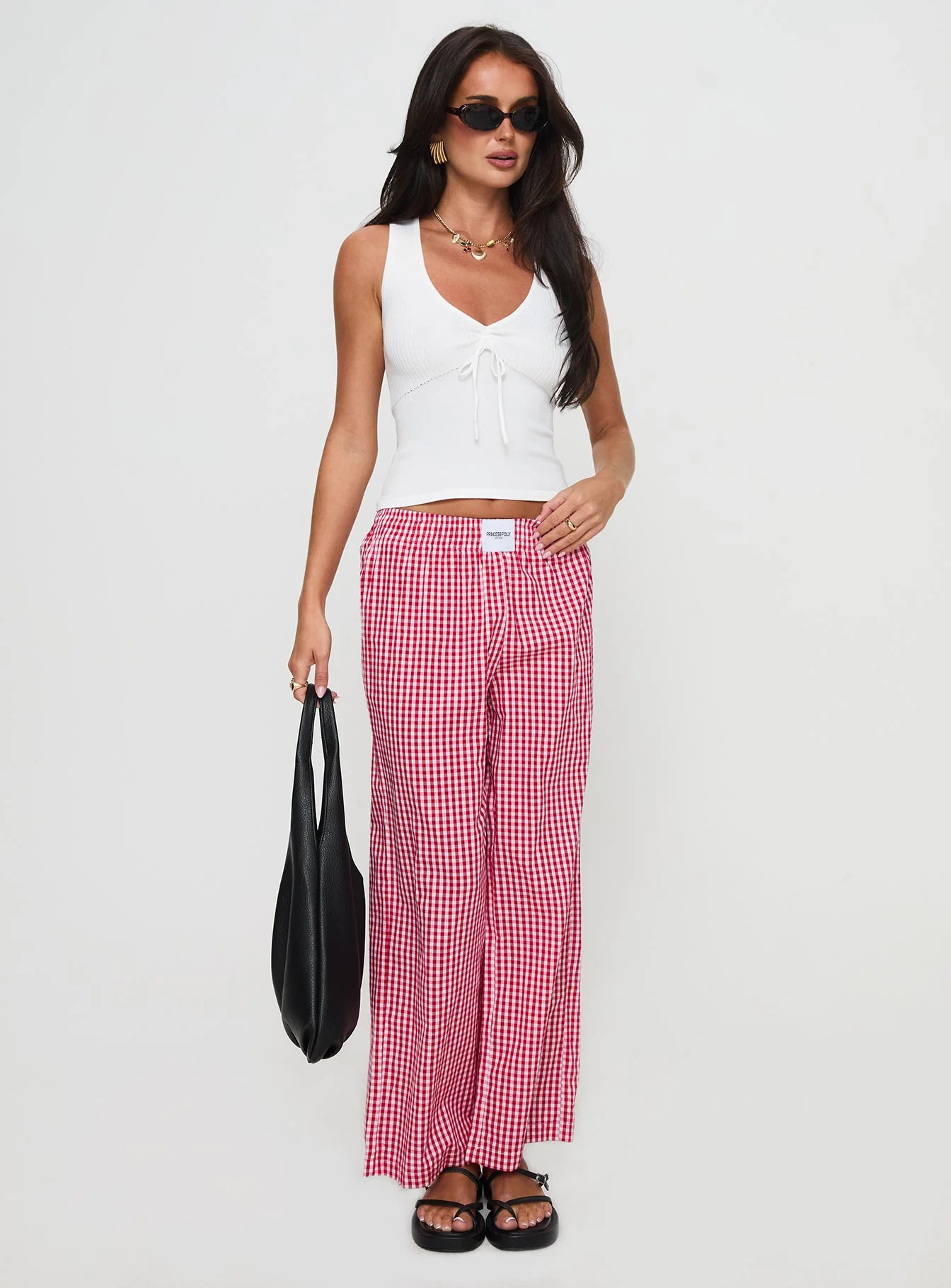 Beach House Pants Red Gingham - Image 3