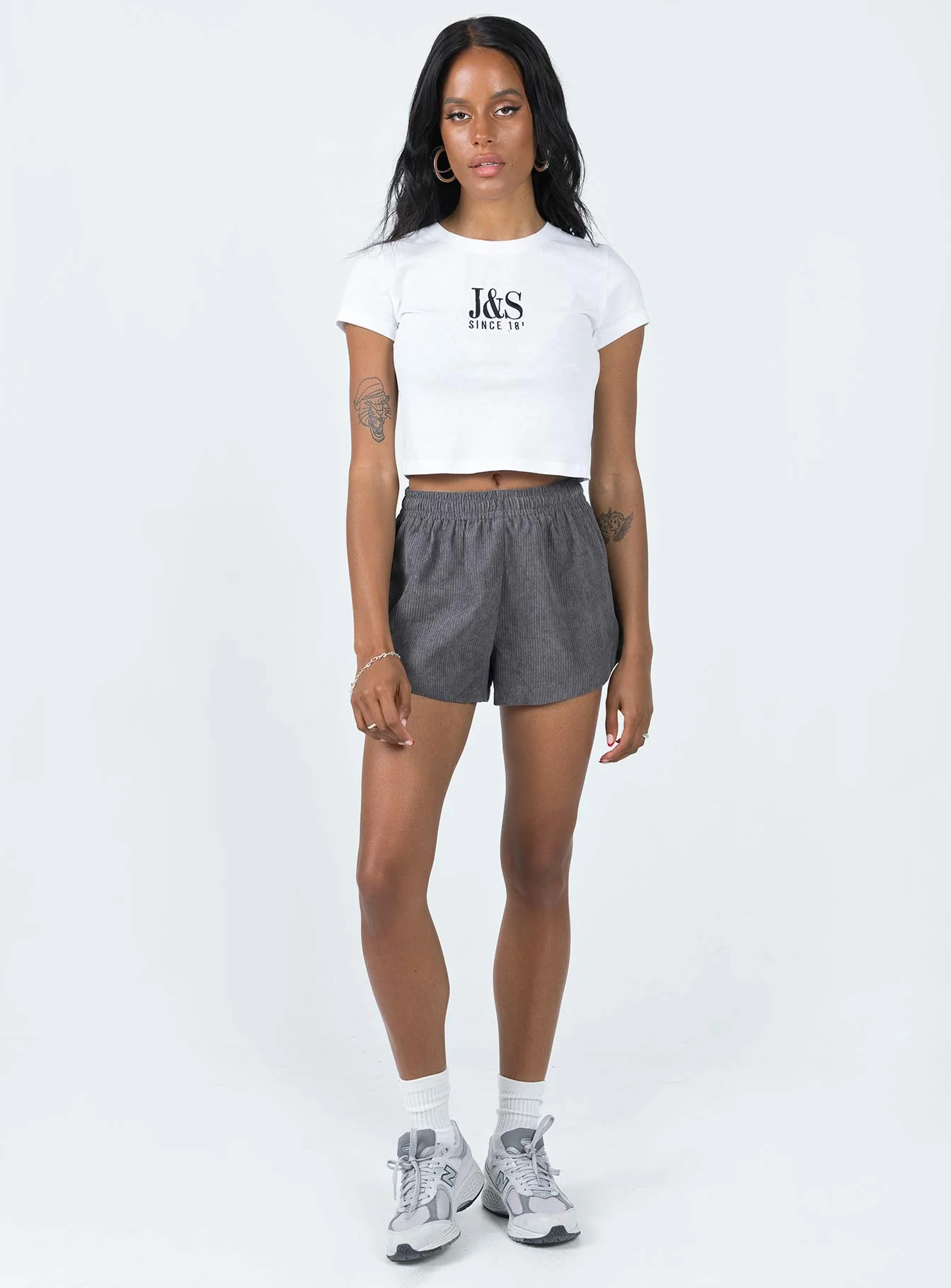 Beach House Shorts Cord Grey - Image 2