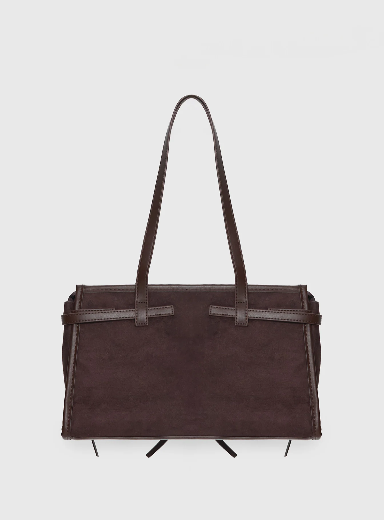 Beaming Bow Detail Shoulder Bag Brown - Image 4