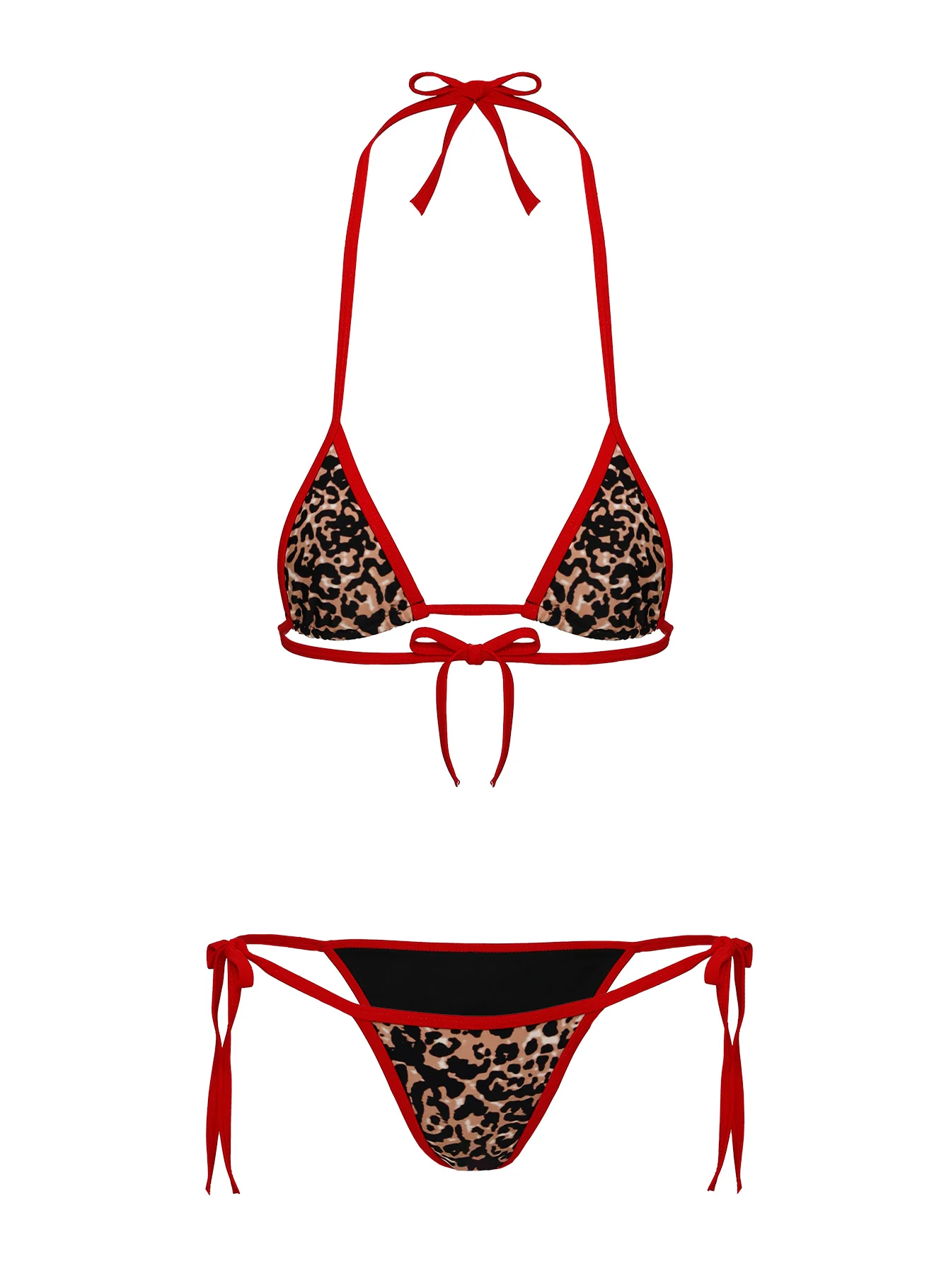 Beasley Tie Side Bikini Bottoms Red / Leopard - Image 6