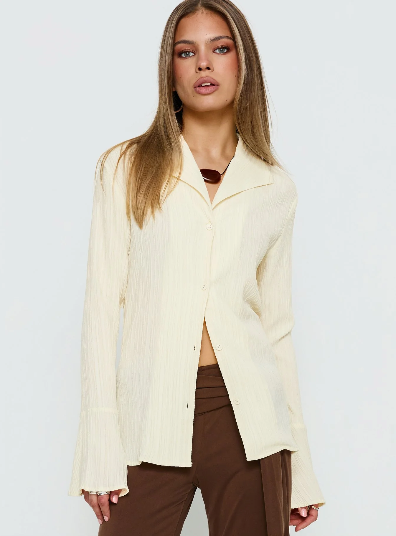 Beatris Long Sleeve Top Cream - Image 2