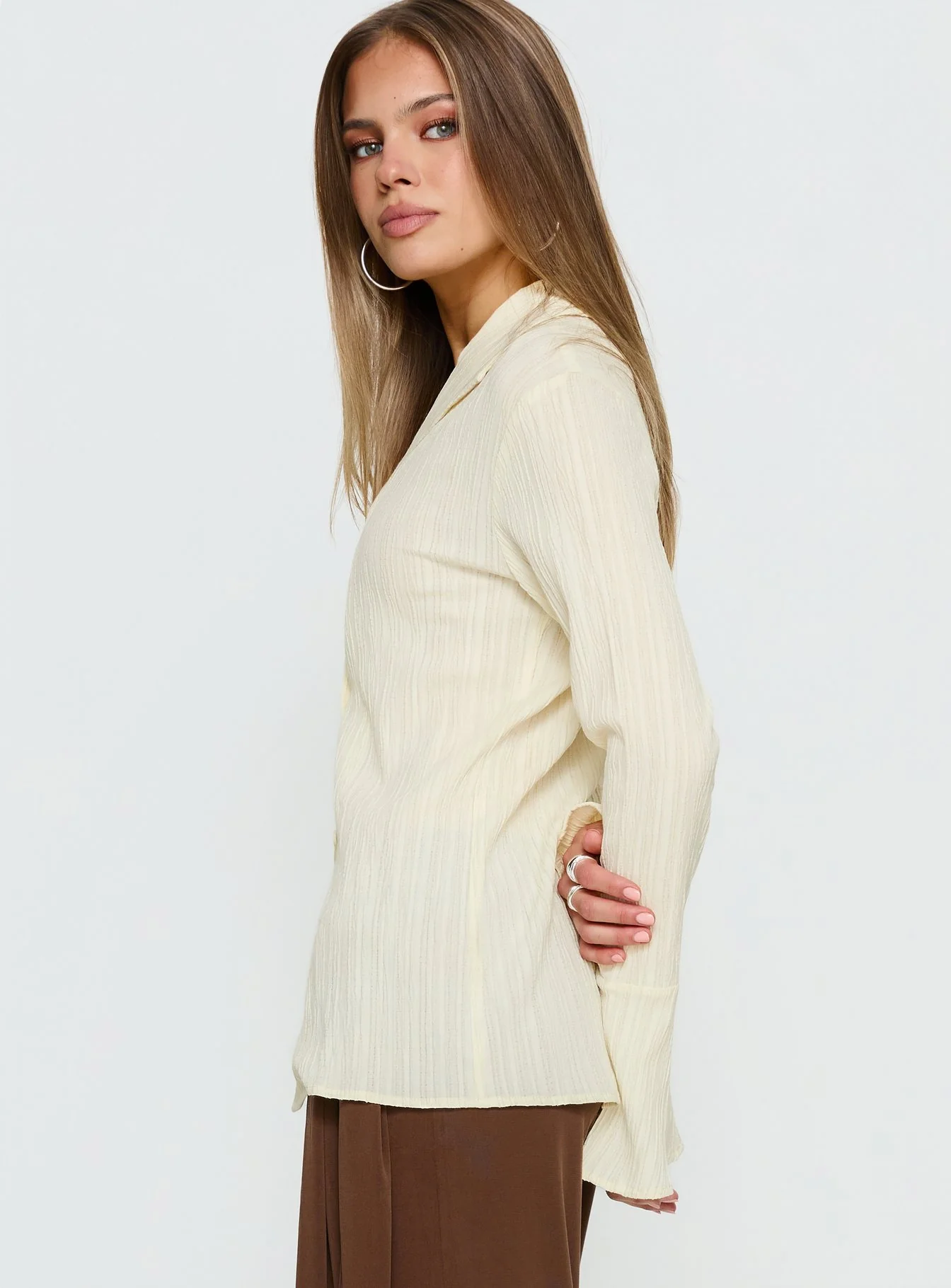 Beatris Long Sleeve Top Cream - Image 4