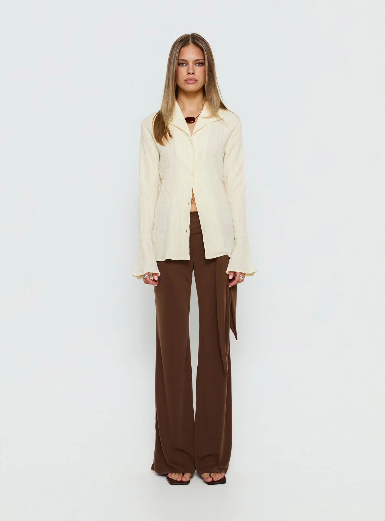Beatris Long Sleeve Top Cream - Image 7